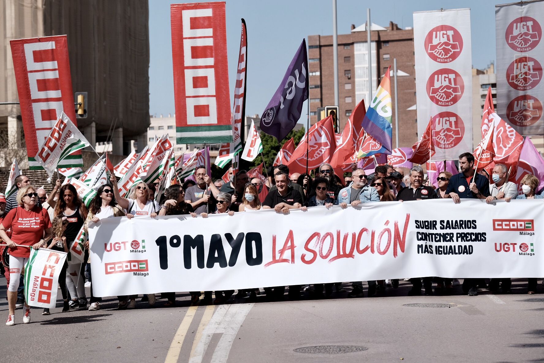 Las imágenes de la manifestación del 1 de mayo en Málaga