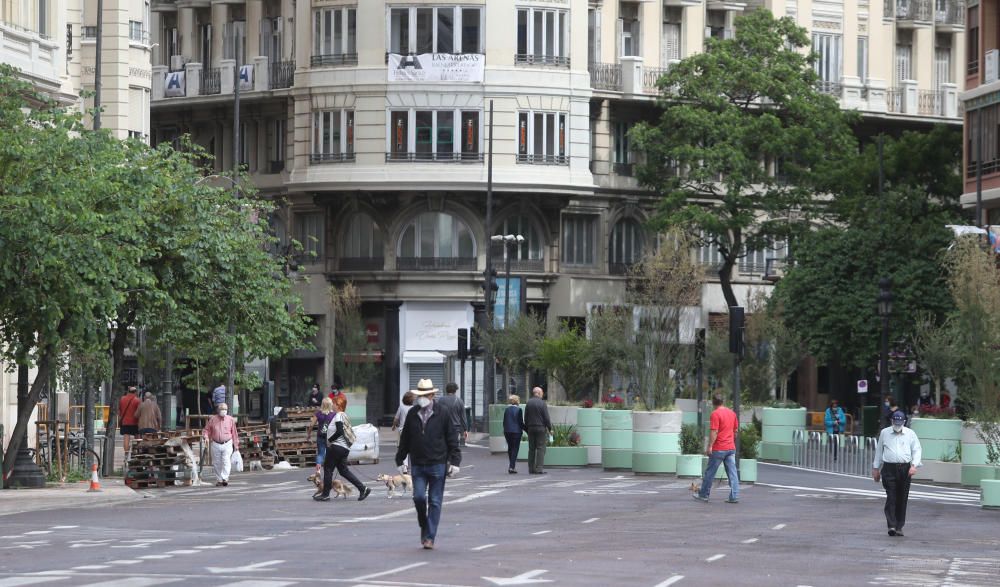 Primer fin de semana desde la peatonalización completa de la Plaza del Ayuntamiento.