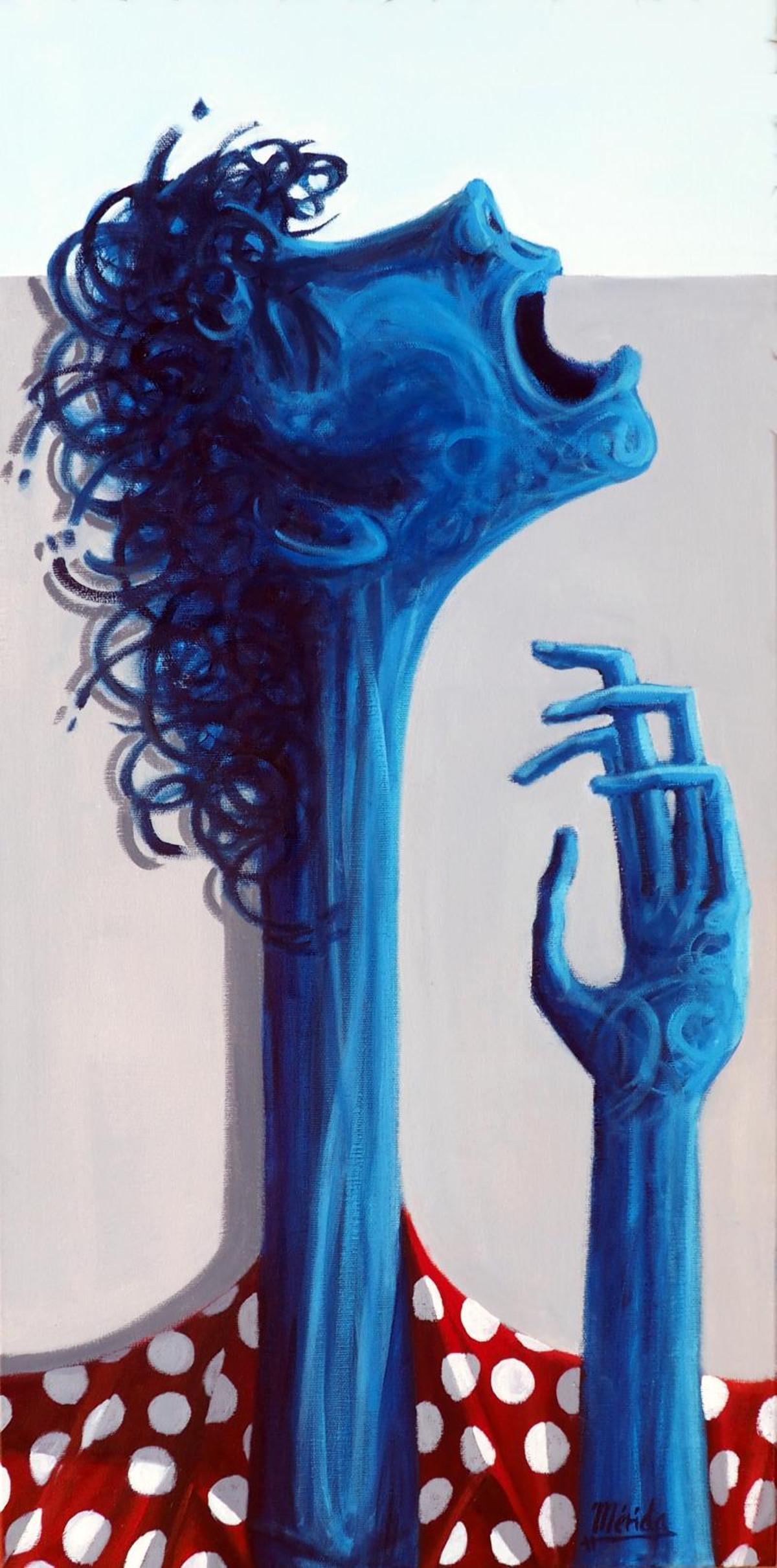 Cante largo. Óleo.Tela. 80x40.