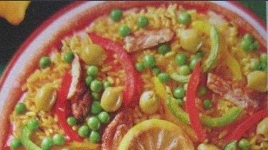 Imagen de la pizza de paella que se vende en Alemania