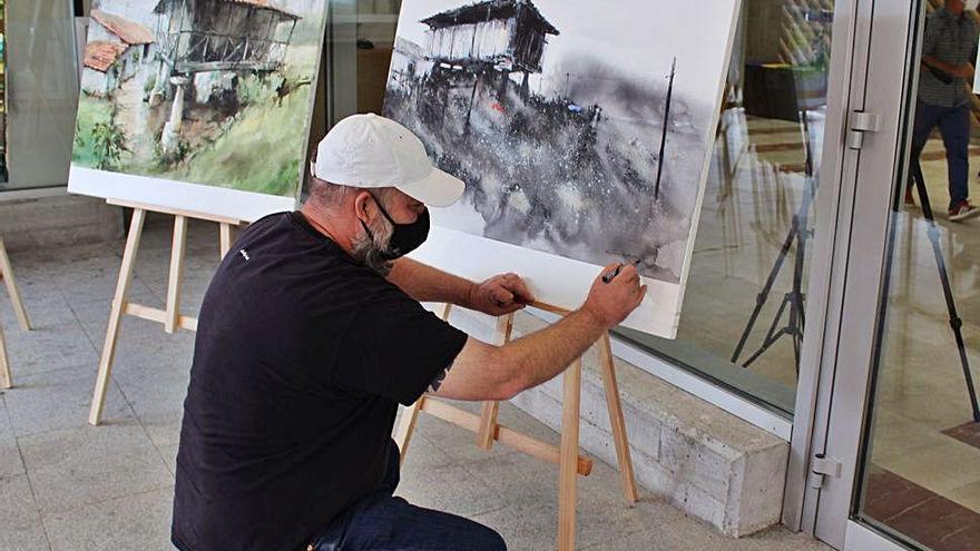 Néstor López gana el Certamen de pintura rápida de Lugones (Siero)