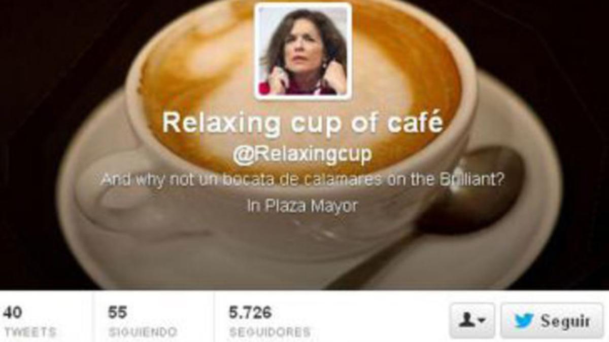 Cuenta de Twitter creada a raíz de la frase de Ana Botella &quot;relaxing cup of café con leche&quot;.