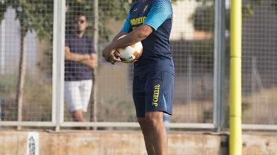 Javi Calleja, durante un entrenamiento en la CIudad Deportiva.