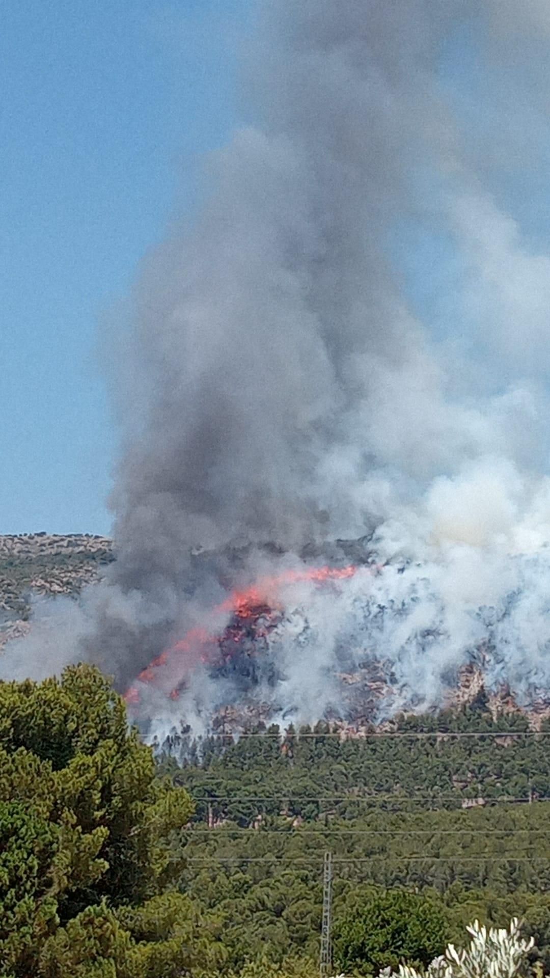 Incendio en el paraje de San Pascual en Ibi
