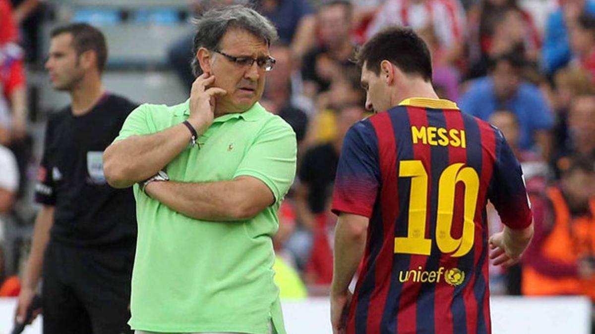 Gerardo Martino junto a Leo Messi en su etapa como entrenador del Barça