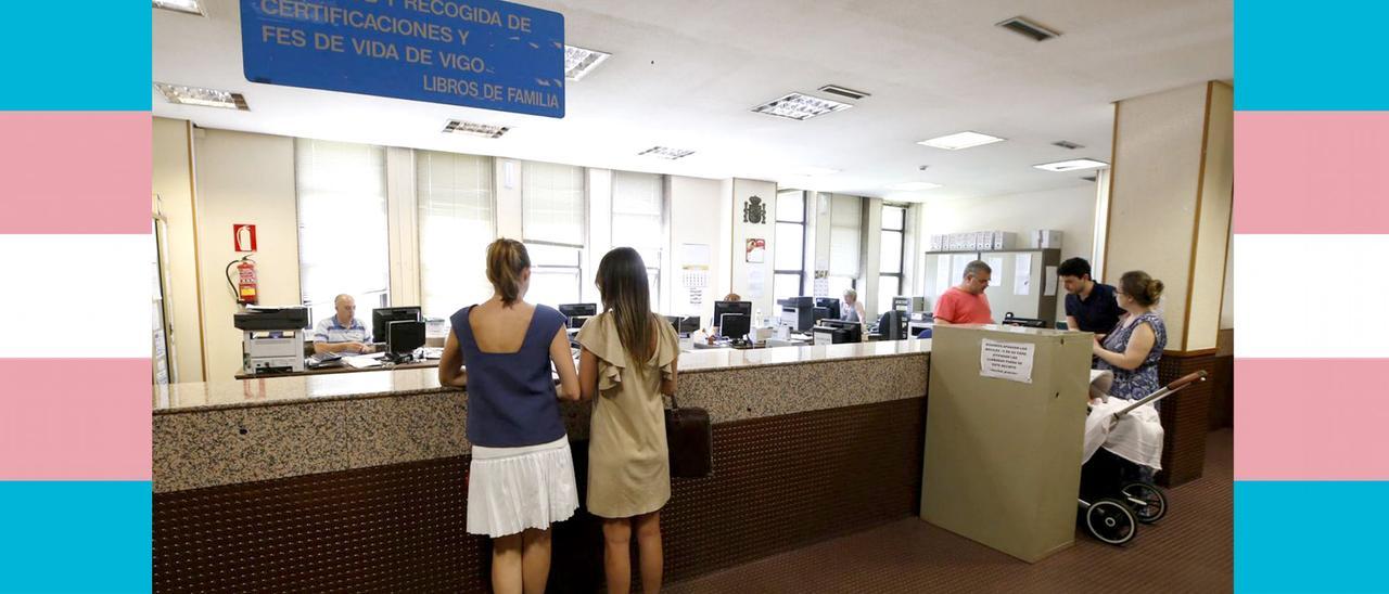 Dependencias del Registro Civil de Vigo, todavía en calle Lalín.