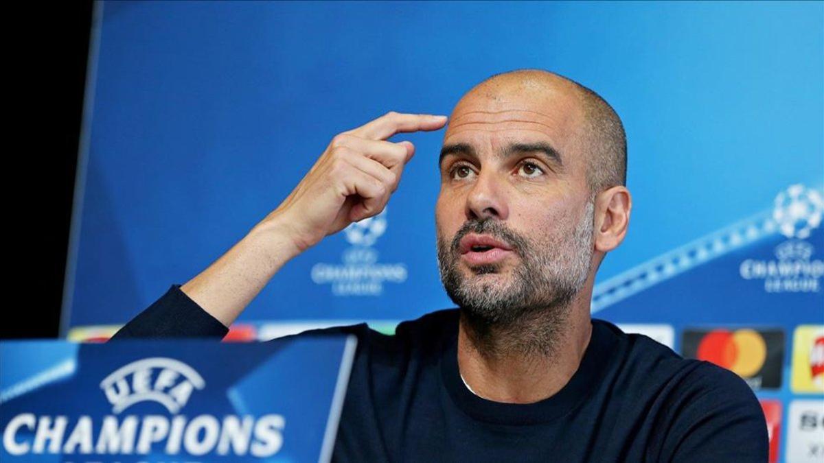 Guardiola, en la rueda de prensa previa al partido de mañana