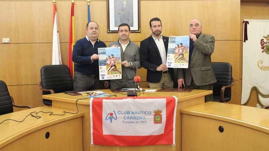 Luis Alfonso Prendes, Gabriel Rodríguez, David Muñiz y Alipio Ramos, ayer en Candás.