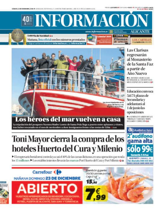 Estas han sido las portadas más destacadas de INFORMACIÓN en 2018