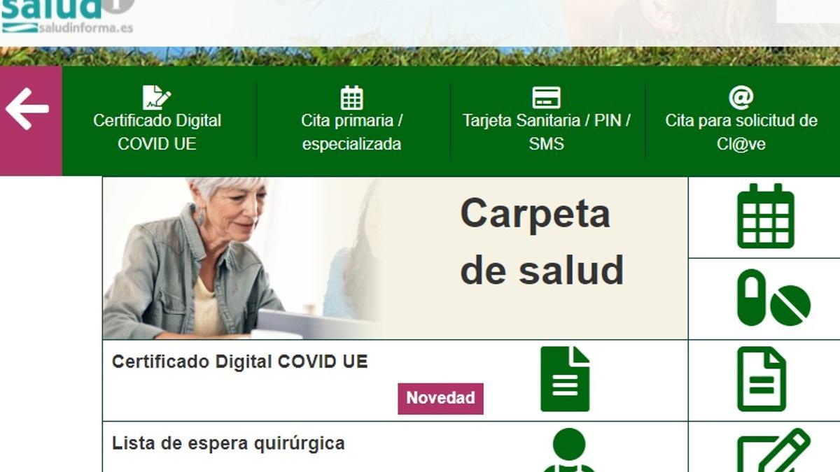 La opción para descargarse el pasaporte covid ha estado unos minutos caída.