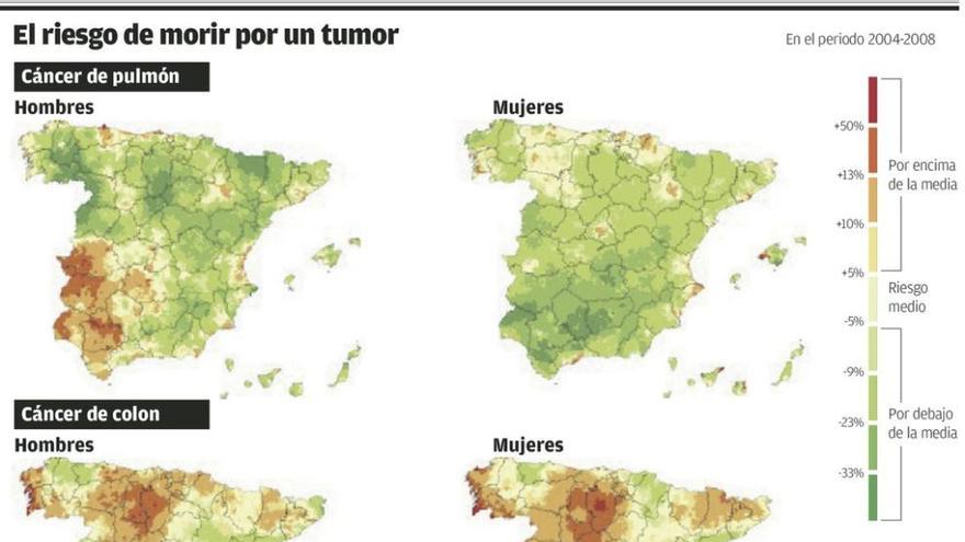 Vivir en las zonas centrales asturianas multiplica el riesgo de padecer cáncer