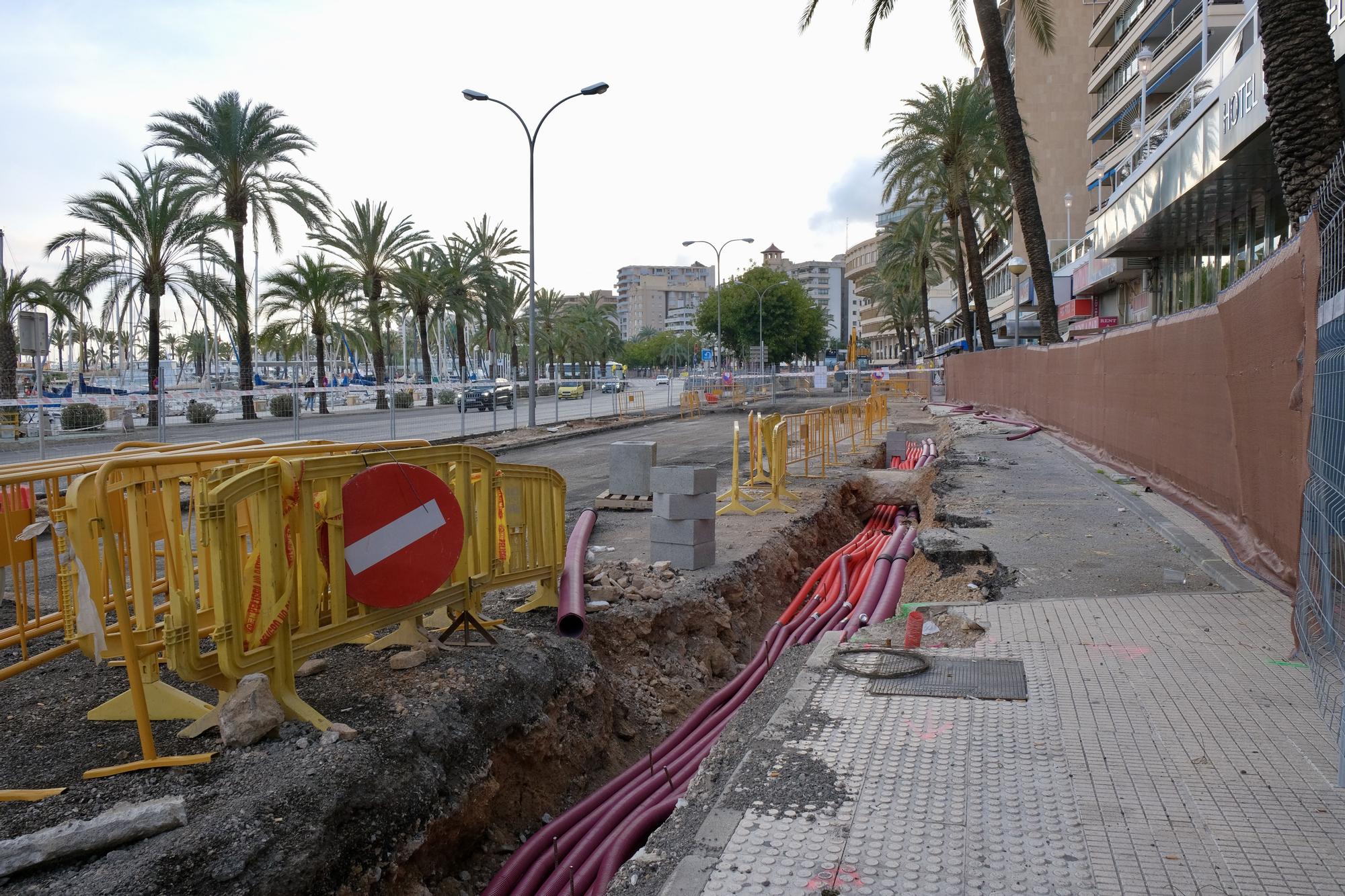 Las fotos de la evolución de obras del Paseo Marítimo de Palma después de tres meses de trabajos