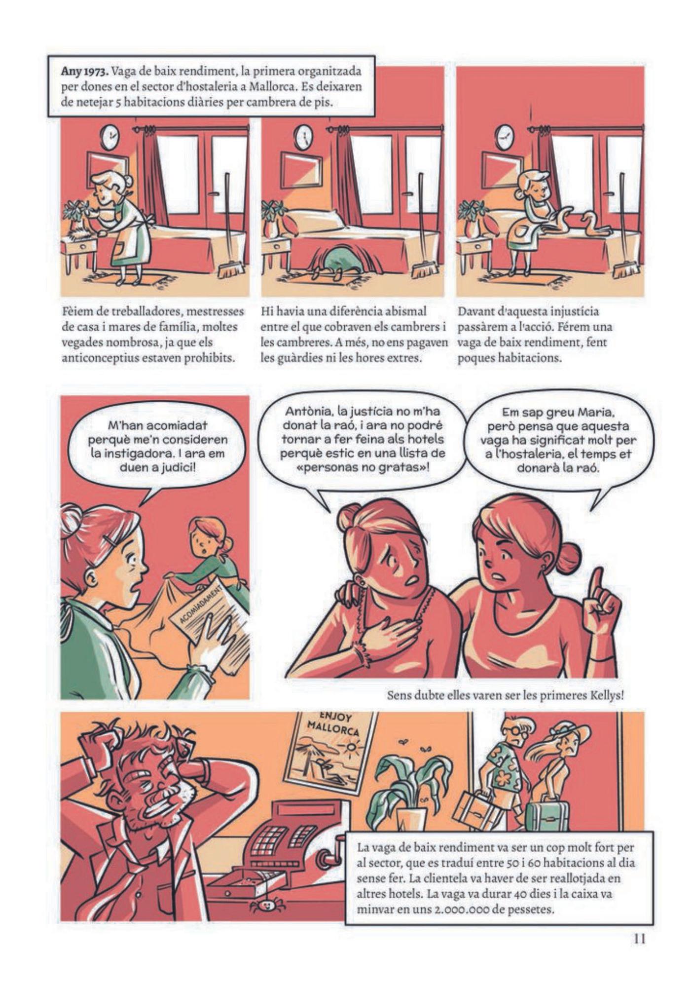 Cómic sobre las ‘kellys’ editado por el Consell y elaborado por Laura Marte y Blanca Jaume. 