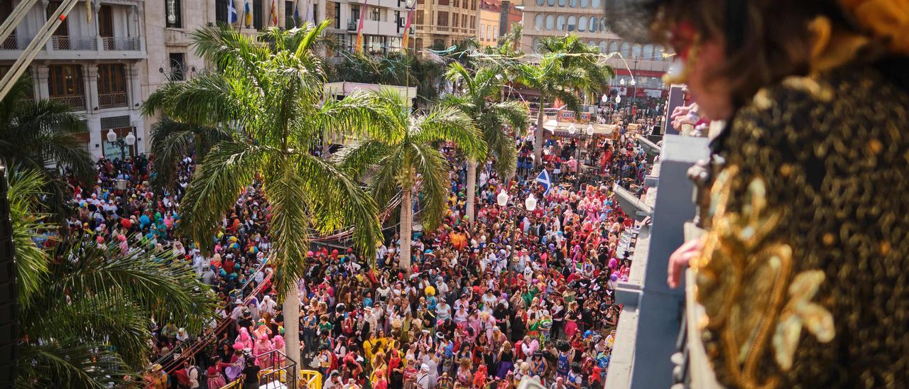 Celebración del Sábado de Día en la plaza de Candelaria, en el Carnaval 2020, la última edición antes del covid.