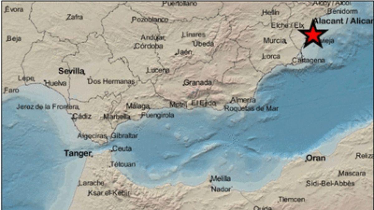 Terremoto registrado en Santa Pola en el día de hoy