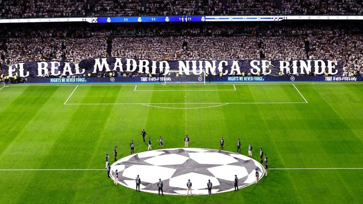 El tifo del Santiago Bernabéu en el Real Madrid - Bayern