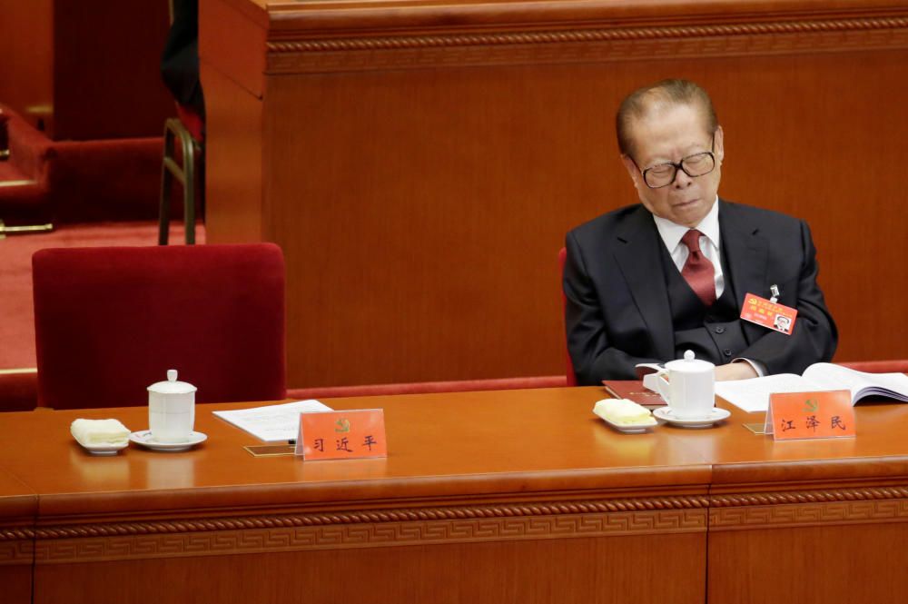 Former Chinese President Jiang Zemin attends the ...