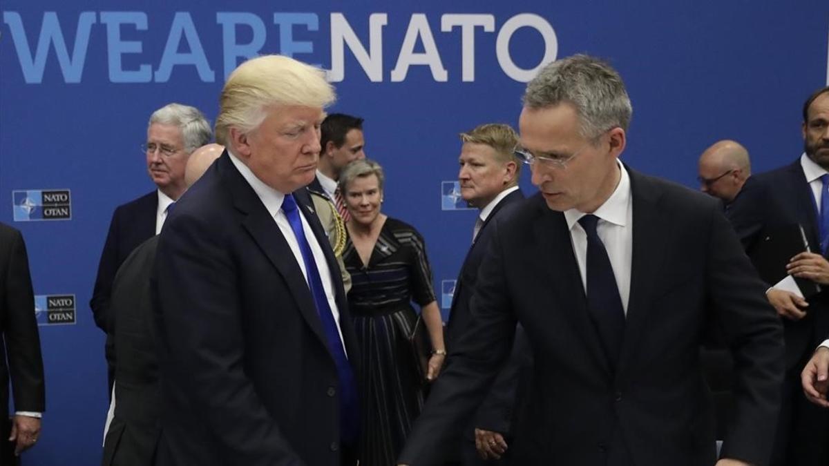 Trump con el secretario general de la OTAN, Jens Stoltenberg, el año pasado.