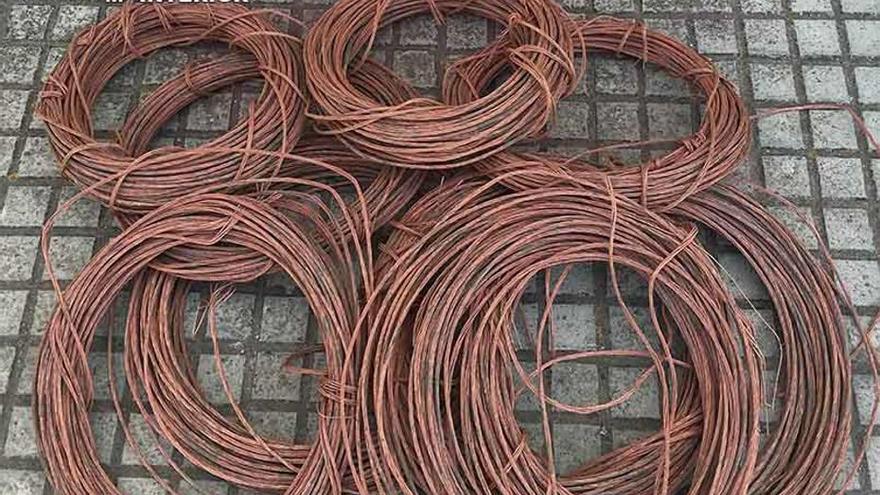 Detenido por robar 800 metros de cable de cobre