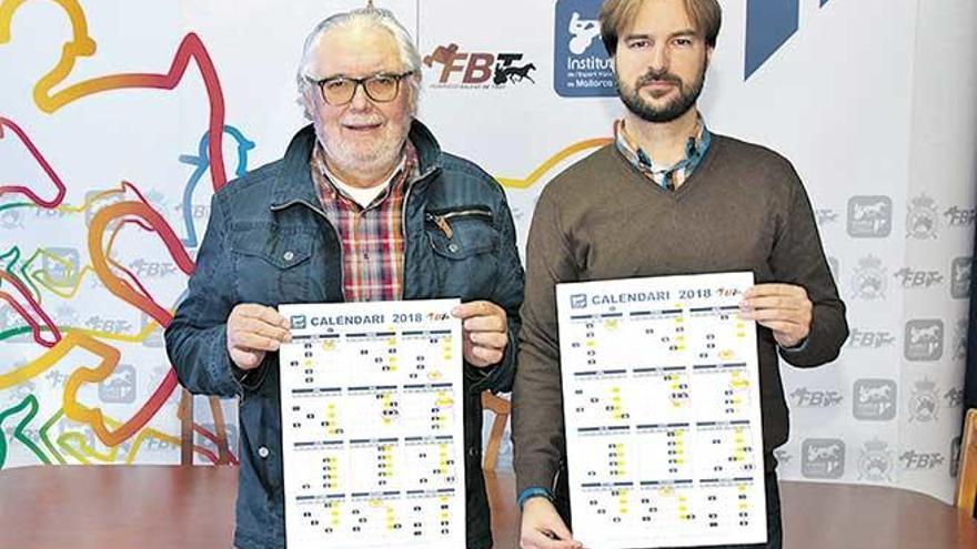 Joan Llabata y Jaume Ramis en la presentación del calendario de carreras mallorquín para el 2018.