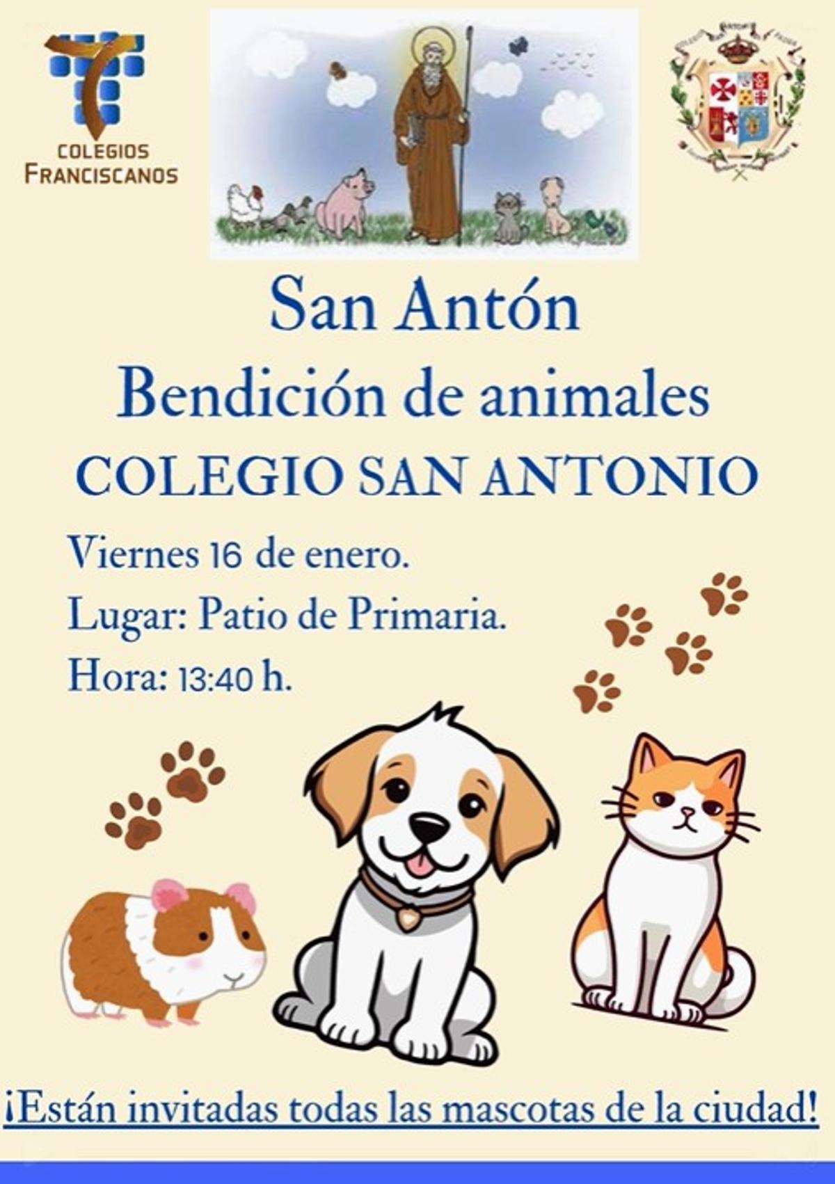 Cartel compartido por el colegio San Antonio de Padua.