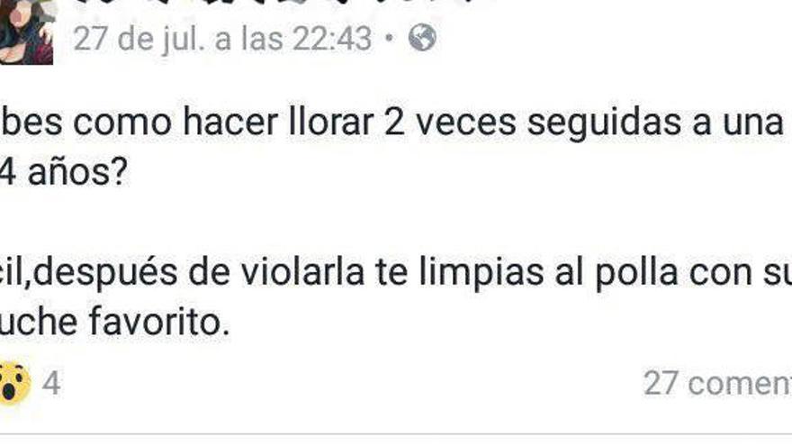 Denuncian el comentario machista de un ovetense en las redes sociales