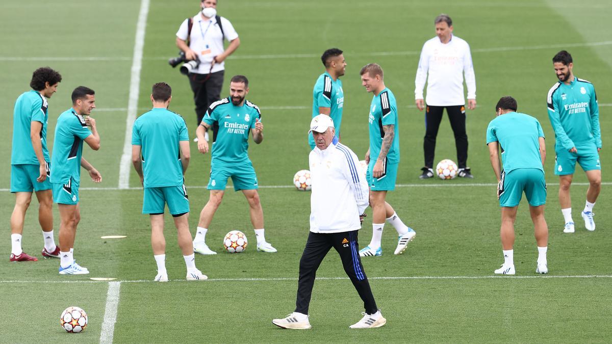 Entrenamiento preparatorio de la final del Real Madrid.