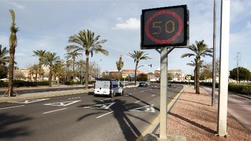 limitación de velocidad a 50km/h en el Bulevar Sur de Valencia.
