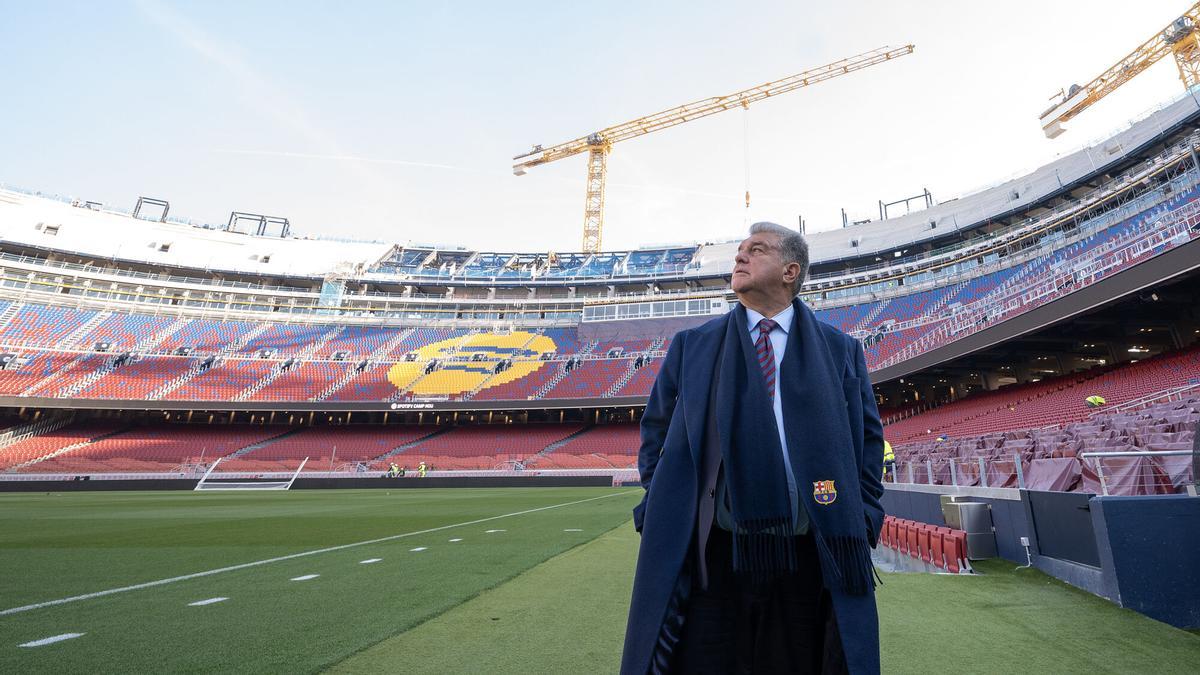 Joan Laporta, presidente electo del FC Barcelona en el Camp Nou.