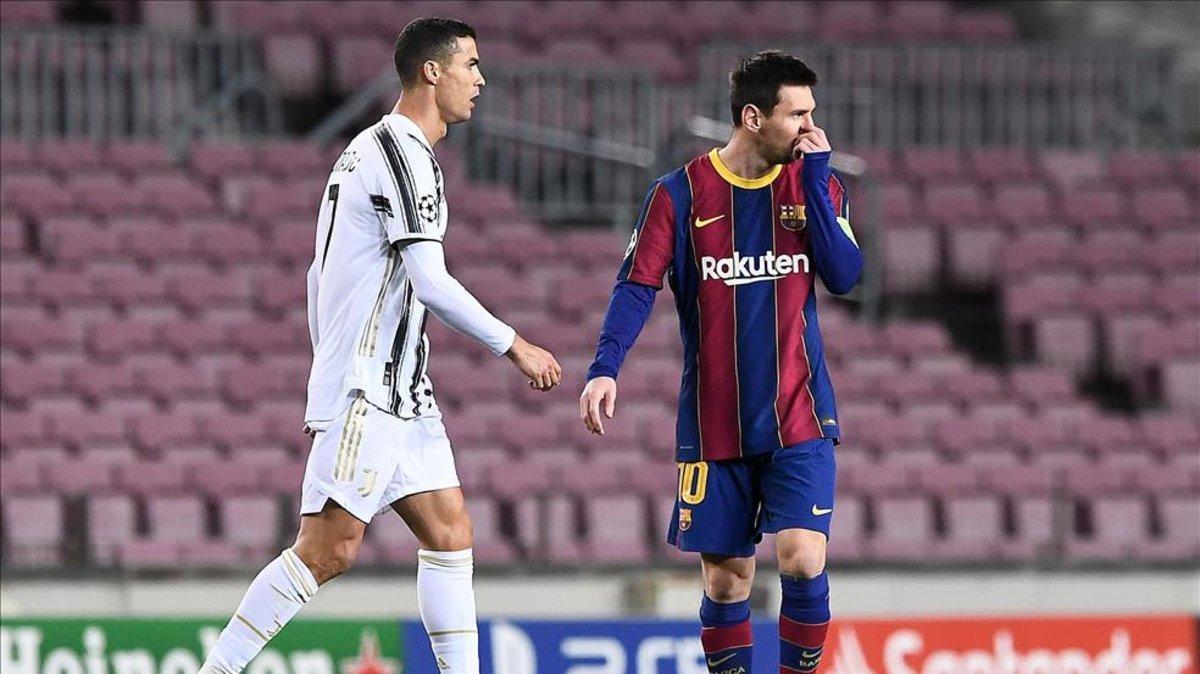 Messi y Cristiano Ronaldo, en el partido del Camp Nou