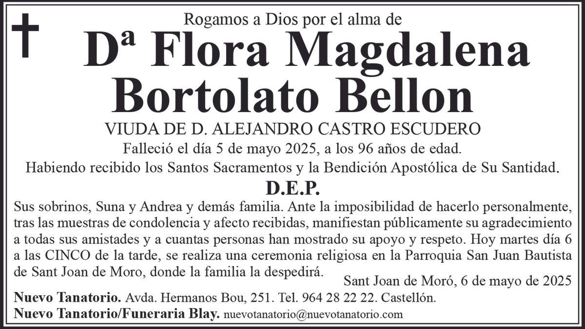Dª Flora Mag. Bortolato Bellon