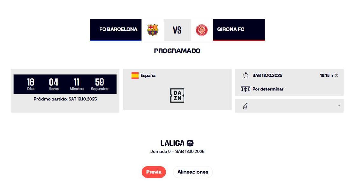 El Barça-Girona, por determinar