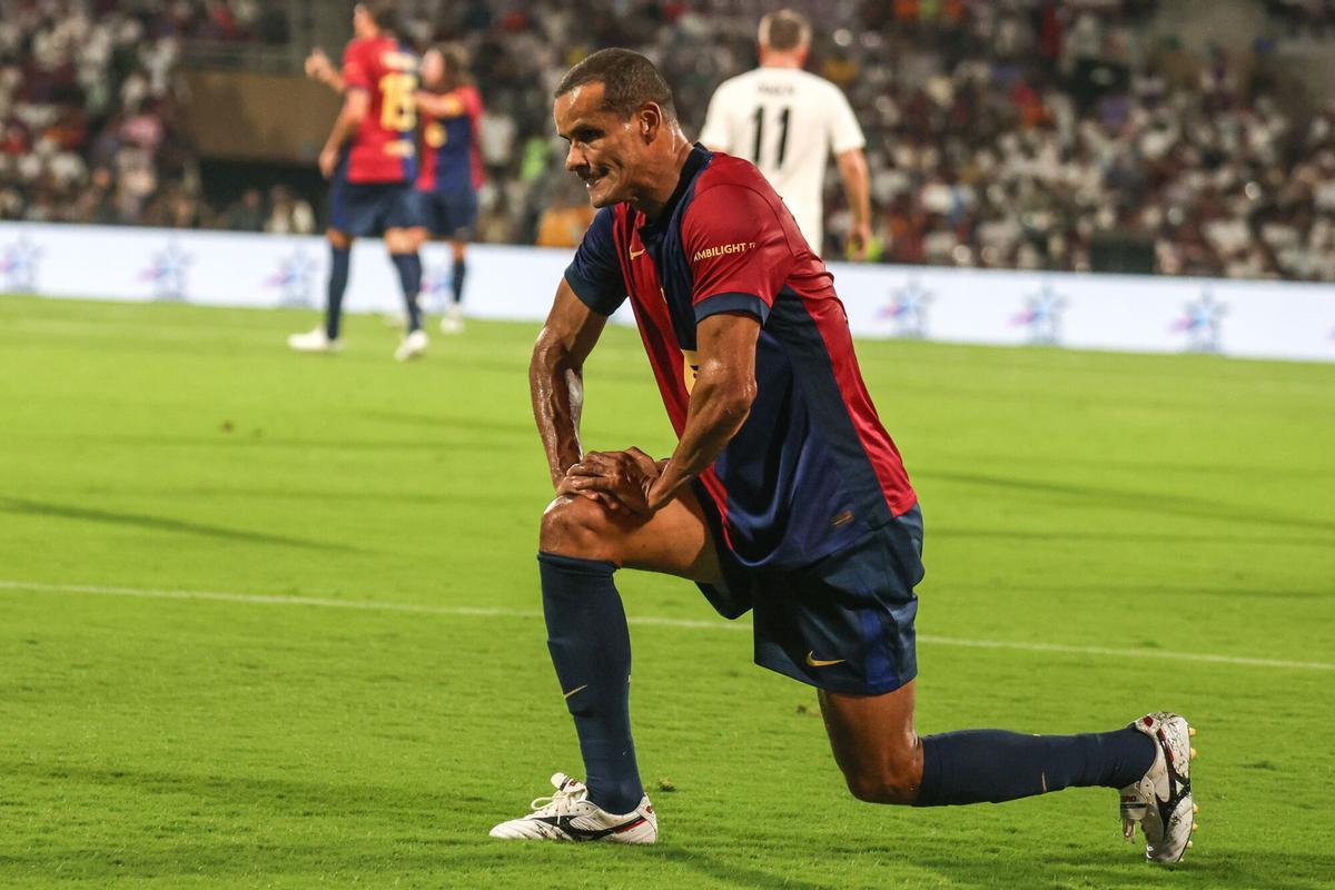 Rivaldo en el amistoso entre el FC Barcelona Legends y el Real Madrid Legends en la India