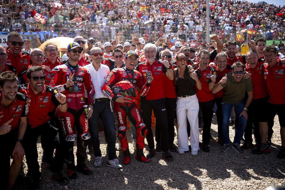 Marc Márquez y Ducati han acaparado, hoy, en Jerez los seis primeros puestos de la prueba al 'sprint'.