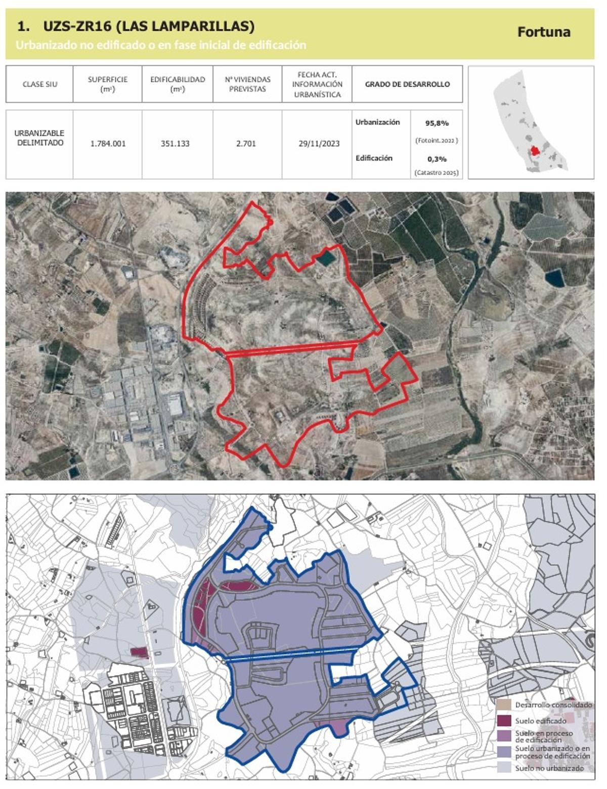 Zona de Las Lamparillas con la 'bolsa de suelo' para levantar miles de viviendas según el estudio del Ministerio.