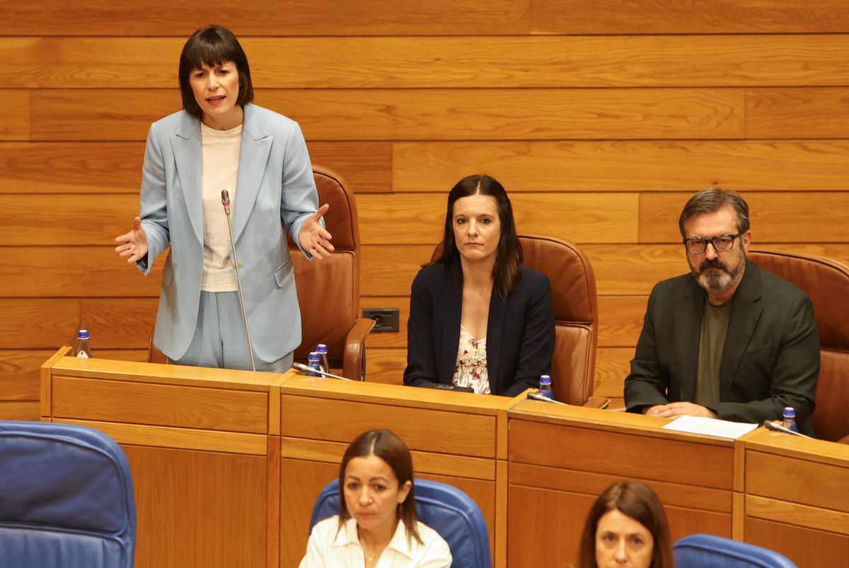 La portavoz nacional del BNG, Ana Pontón, este miércoles en el Parlamento de Galicia