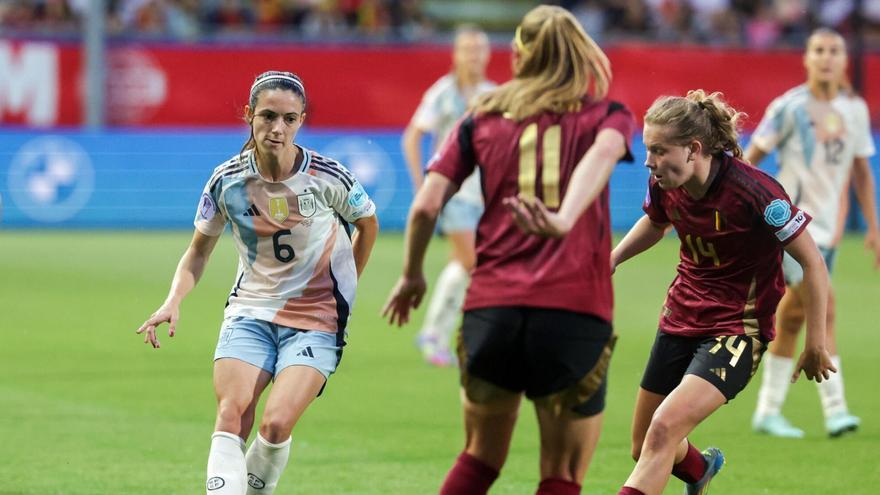 Aitana Bonmatí en el último partido contra Bélgica