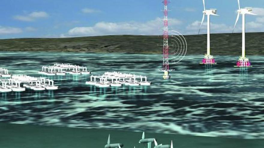 Infografía que simula prototipos de estaciones experimentales «offshore».