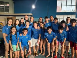 Podio del CN Xàtiva en la jornada de la Liga Infantiles y Mayores en Benimàmet