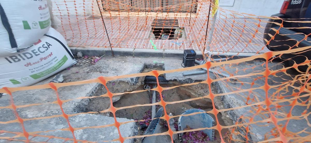 Imagen de las obras en la calle de Jesús.