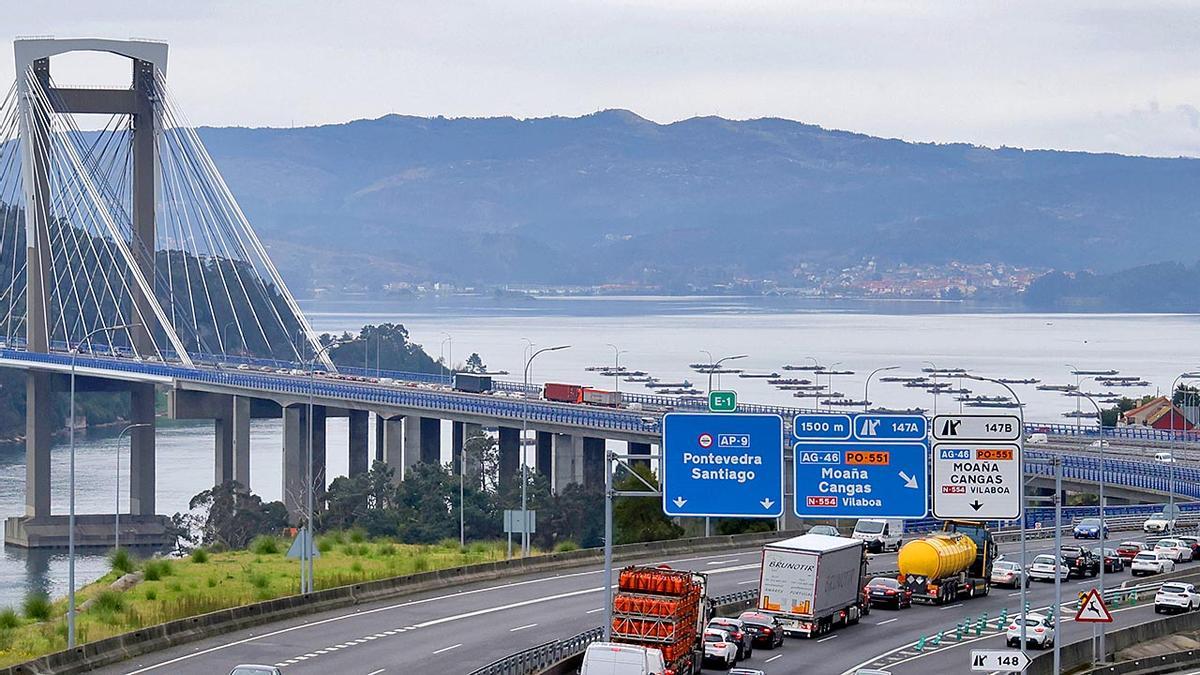 Autopista AP-9 en dirección a Pontevedra.