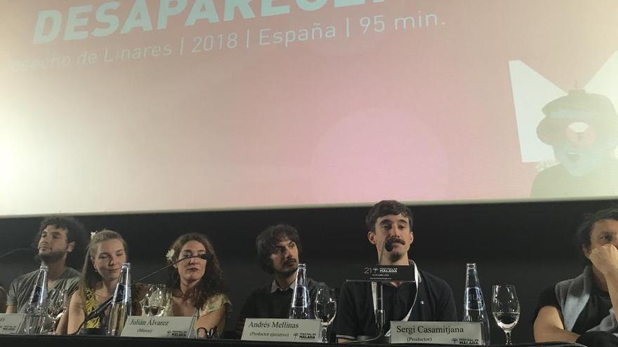 El equipo de &#039;Desaparecer&#039;, ayer.