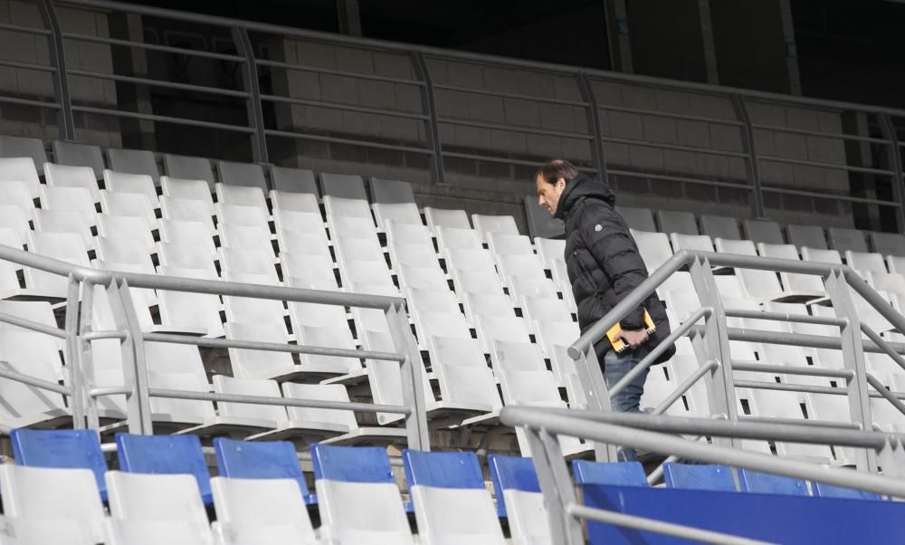 Entrenamiento del Real Oviedo de fútbol en el Carl