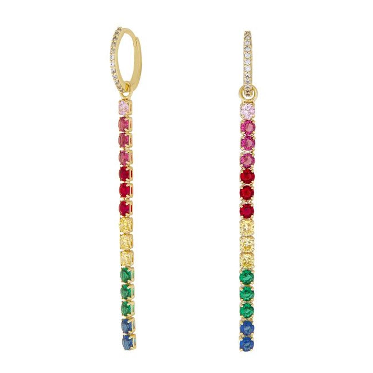 Pendientes largos con piedras de colores, de The Glab Jewels