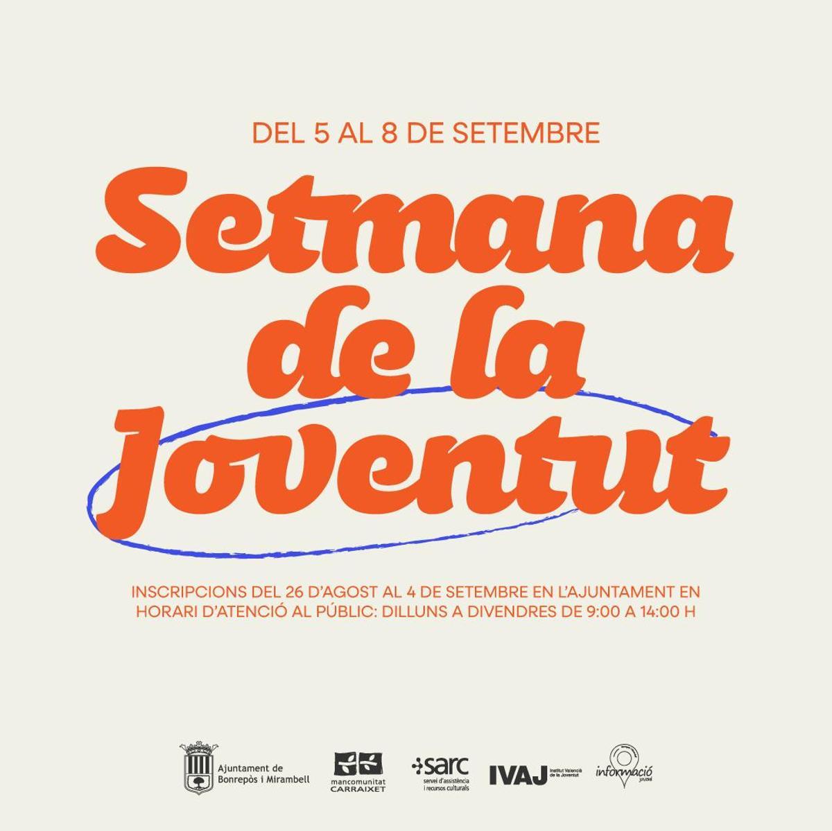 Cartel Semana de la Juventud de Bonrepòs i Mirambell