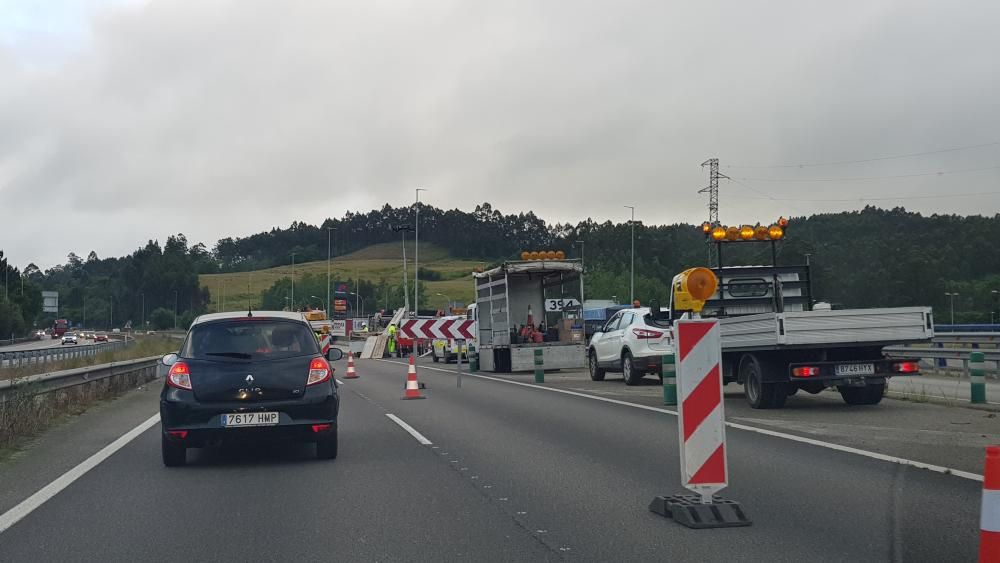 Obras en la autopista "Y" a la altura del Montico