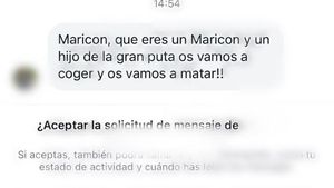 Recorte de uno de los mensajes recibidos por Santi Rivero.