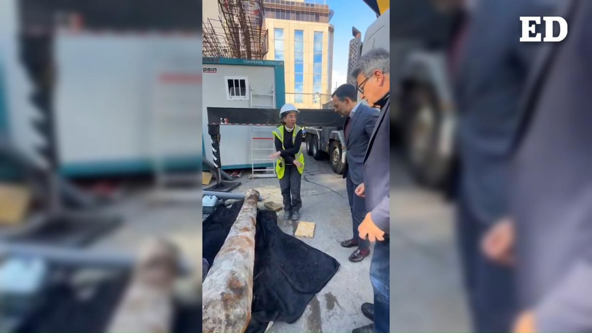 Encuentran un antiguo cañón en las obras del anexo del Cabildo de Tenerife