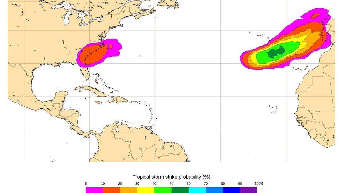 Mapa de cómo afectará el domingo 15 de noviembre a la Península Ibérica la tormenta tropical Theta, según el Servicio oficial del Sistema de Notificación de Observaciones Atmosféricas Singulares de la AEMET