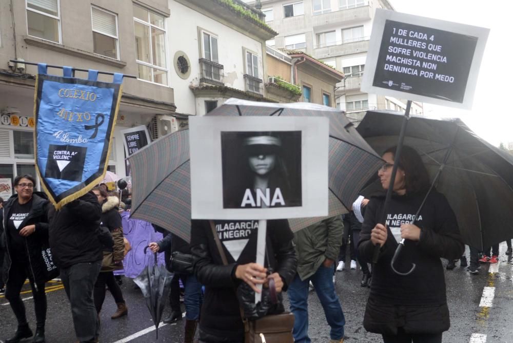 Manifestaciones en Galicia contra el maltrato. // I. Osorio, Bernabé/Luismy, G. Núñez, N. Parga